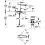 Mitigeur de lavabo monocommande GROHE Lineare Nouveau XS-Size - vue technique