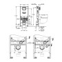 Ensemble complet de WC-douche GROHE Sensia avec Rapid SLX, 113 cm - vue technique