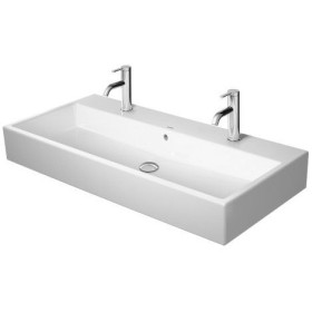 Lavabo Duravit Vero Air brossé avec 2 x 1 trou de robinet 100 x 47 cm, avec trop-plein