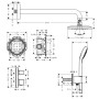 hansgrohe Croma E Brausesystem 280, 1 Strahlart mit Ecostat - Produktansicht