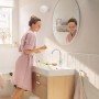 Robinet de lavabo monocommande hansgrohe Rebris S 210 avec bec pivotant et bonde à tirette - vue technique