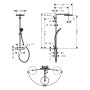 Système de douche hansgrohe Pulsify S Puro 260 1 jet, avec Ecostat Fine et pomme de douche 3 jets - photo produit
