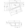 Duravit Paiova Eck-Badewanne 170 x 130 cm Ecke links - technische Ansicht