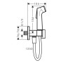 Douchette à main hansgrohe Bidette 1jet E EcoSmart+ avec support de douche et flexible de douche 125 cm - vue détaillée