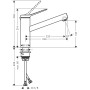 Rubinetto monocomando per cucina hansgrohe Zesis M33 150 - vista tecnica