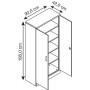 Wolfstahl Büro Stahlschrank - Aktenschrank Lichtgrau abschliessbar 92x42x195cm, aufgebaut - technische Ansicht