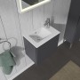 Lavabo meuble Duravit ME by Starck avec trop-plein 43 cm - vue technique
