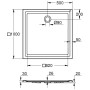 Receveur de douche universel GROHE 100 x 100 cm - vue technique