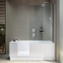Vasca-doccia Duravit Shower & Bath per nicchia, vetro a destra 170 x 75 cm - vista tecnica