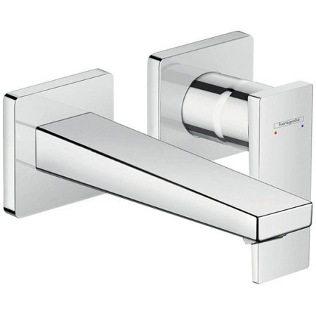 Mitigeur de lavabo encastré à levier hansgrohe Metropol avec bec de 16,5 cm pour montage mural