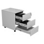 Wolfstahl Rollcontainer Stahl 3 Auszüge abschliessbar 40 x 60 x 61 cm - technische Ansicht