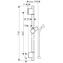 hansgrohe Unica S Puro Brausenstange 65 cm - technische Ansicht