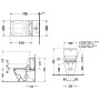 Duravit DuraStyle WC a terra SensoWash con scarico profondo - vista tecnica