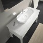 Vasque à poser Duravit Luv avec plage de robinetterie 80 x 40 cm - vue technique