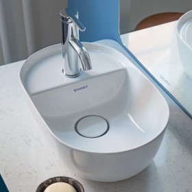 Vasque surélevée Duravit Luv avec plage de robinetterie 42 x 27 cm