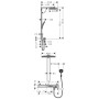hansgrohe Rainmaker Select 460 3jet Showerpipe - technische Ansicht