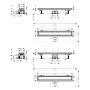hansgrohe RainDrain Go Komplettset Duschrinne 700 rückseitig befliesbar für Standard-/flache Installation - Produktansicht
