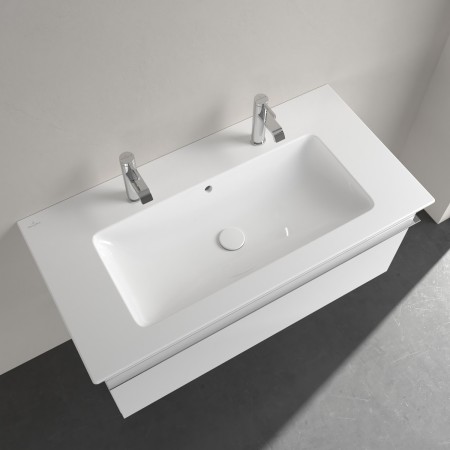 Lavabo sottopiano Villeroy & Boch Venticello 100 x 50 cm con 2 fori per rubinetto