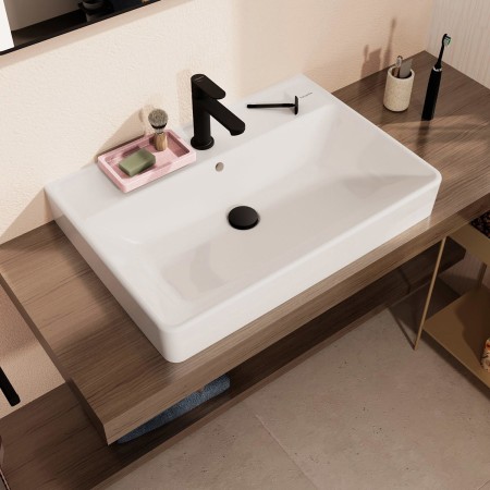 hansgrohe Xanuia Q Lavabo d'appoggio lucidato 700/480 con foro rubinetto e troppo pieno