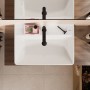 hansgrohe Xanuia Q Lavabo d'appoggio lucidato 700/480 con foro rubinetto e troppo pieno - vista tecnica