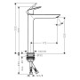 Robinet de lavabo monocommande hansgrohe Logis 240 Fine sans bonde - photo produit