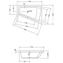 Duravit Paiova Eck-Badewanne 170 x 130 cm Ecke rechts - technische Ansicht