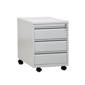 Contenitore a rotelle in acciaio Wolfstahl 3 cassetti bloccabili 46 x 79 x 62 cm