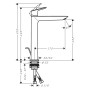 Robinet de lavabo monocommande hansgrohe Logis 240 Fine avec bonde à tirette - vue technique
