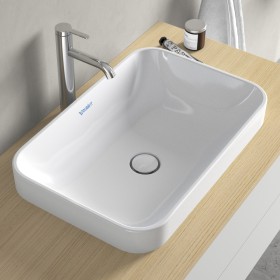 Lavabo surélevé Duravit Happy D.2 Plus 60 cm blanc, sans trop-plein, sans plage de robinetterie