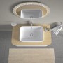 Lavabo surélevé Duravit Happy D.2 Plus 60 cm blanc, sans trop-plein, sans plage de robinetterie - vue technique