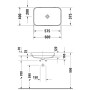 Lavabo surélevé Duravit Happy D.2 Plus 60 cm blanc, sans trop-plein, sans plage de robinetterie