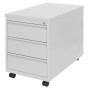 Wolfstahl Rollcontainer Stahl 3 Auszüge abschliessbar 46 x 79 x 62 cm - technische Ansicht