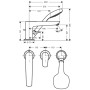 hansgrohe Talis E 3-Loch Wannenrandarmatur mit ausziehbarer Handbrause - Detailansicht