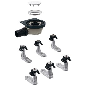 Geberit Rohbauset, zu Setaplano Duschfläche, Sperrwasserhöhe 5 cm, mit 6 Füssen