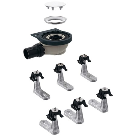Geberit Rohbauset, zu Setaplano Duschfläche, Sperrwasserhöhe 5 cm, mit 6 Füssen
