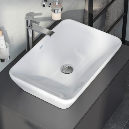 Vasque à poser Duravit D-Neo 60 cm, sans trou de robinet, sans trop-plein