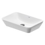 Vasque à poser Duravit D-Neo 60 cm, sans trou de robinet, sans trop-plein - vue technique