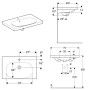 Lavabo Geberit Acanto avec plan de toilette 75 x 48,2 cm