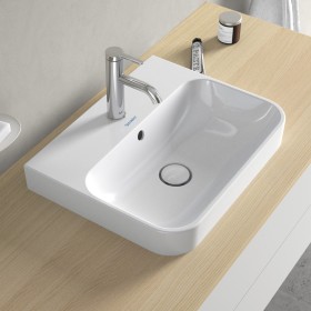 Duravit Happy D.2 Plus Vasque à poser 50 cm blanc, avec trop-plein, 1 trou de robinet