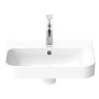 Duravit Happy D.2 Plus Vasque à poser 50 cm blanc, avec trop-plein, 1 trou de robinet - vue technique