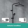 hansgrohe Vernis Shape Duschsystem 240 1 Strahlart mit Wannenthermostat - technische Ansicht