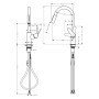 Miscelatore monocomando per cucina hansgrohe Focus M41 240, doccetta estraibile, 2 getti - vista dettagliata