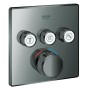 Ensemble thermostatique GROHE Grohtherm SmartControl avec 3 vannes d'arrêt, version carrée