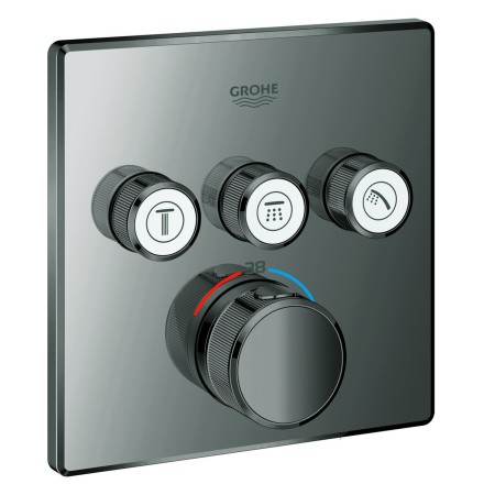 Ensemble thermostatique GROHE Grohtherm SmartControl avec 3 vannes d'arrêt, version carrée