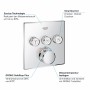 Ensemble thermostatique GROHE Grohtherm SmartControl avec 3 vannes d'arrêt, version carrée - photo produit