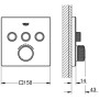 Ensemble de montage thermostatique GROHE Grohtherm SmartControl avec 3 vannes d'arrêt, version angulaire - vue détaillée