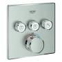 Ensemble thermostatique de finition GROHE Grohtherm SmartControl avec 3 vannes d'arrêt, version carrée