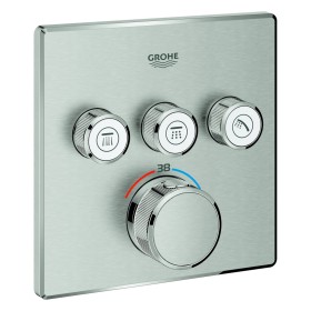Ensemble thermostatique de finition GROHE Grohtherm SmartControl avec 3 vannes d'arrêt, version carrée
