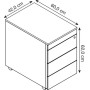 Wolfstahl Rollcontainer Stahl 4 Auszüge Weiss abschliessbar 40 x 60 x 62 cm - Detailansicht