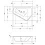 Duravit Paiova 5-Eck Badewanne rechts, Einbauversion 190 x 140 cm - Detailansicht
